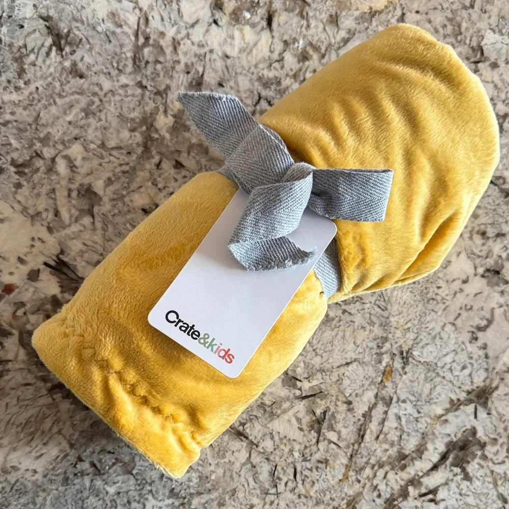 NWT Crate&Barrel Yellow Stroller Blanket